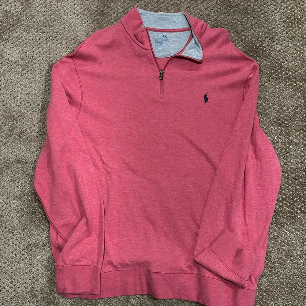 Men’s Polo Ralph Lauren Performance Quarter Zip Salmon XL